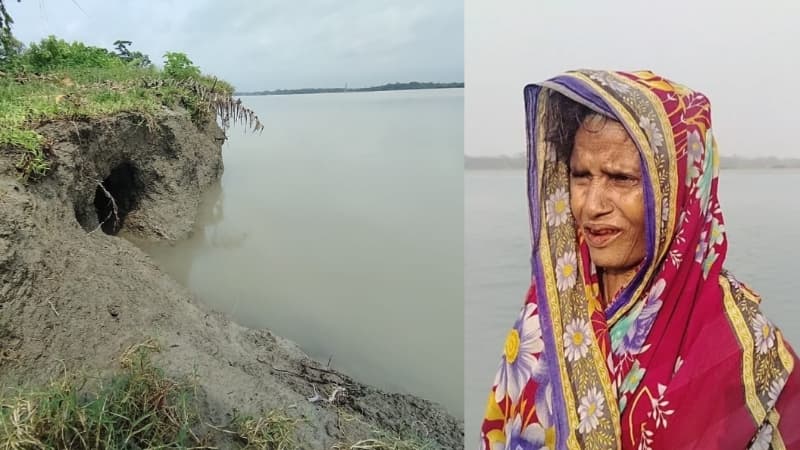 মানুষ মরলেও কবর দেওয়ার জায়গা নেই, নদীতে বিলীন স্বজনের কবর-মাকসুদা বেগম