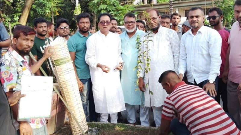 বেনাপোল পৌর বিএনপির সাধারণ সম্পাদক আবু তাহের ভারতের উদ্যোগে গাছের চারা রোপণ