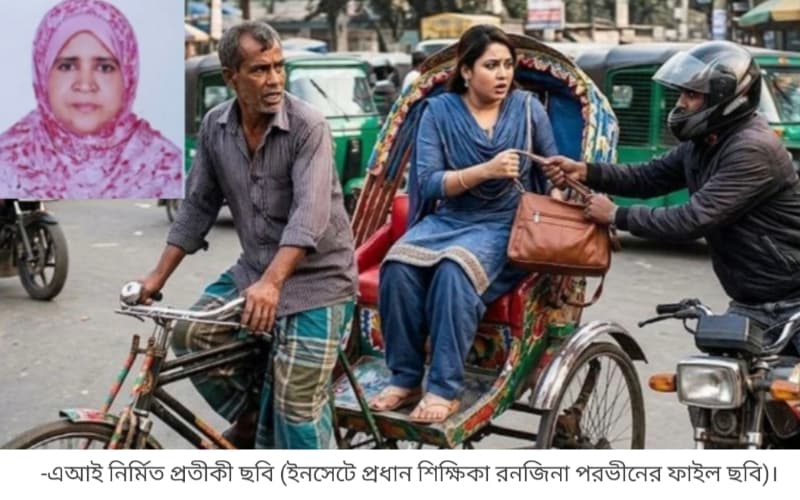 ব্যাগ ধরে টান, রিকশা থেকে ছিটকে পড়ে প্রাণ গেল প্রধান শিক্ষিকার